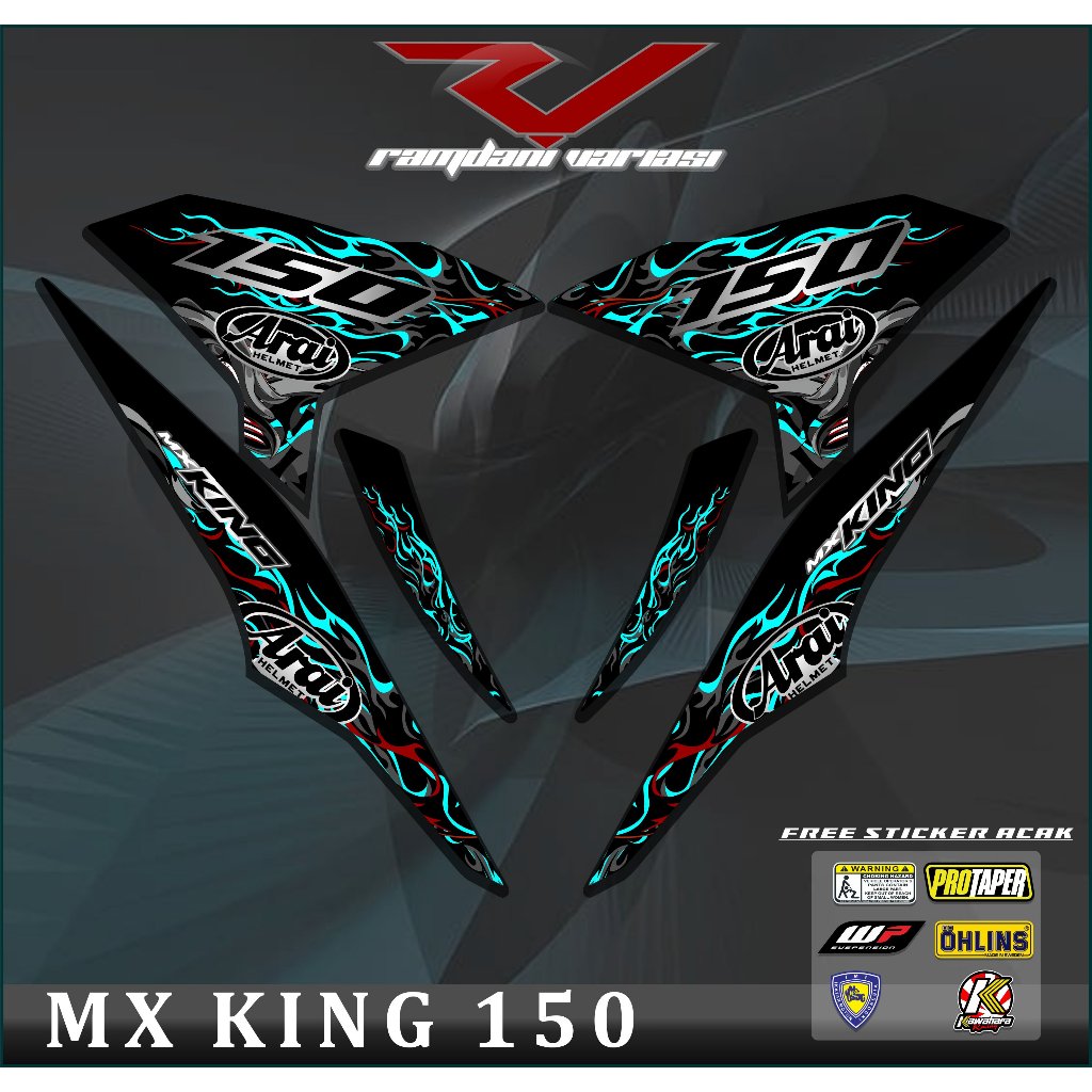 STRIPING STIKER JUPITER MX KING 150/STIKER MX KING/STRIPING MX KING MTF ARAI KEREN