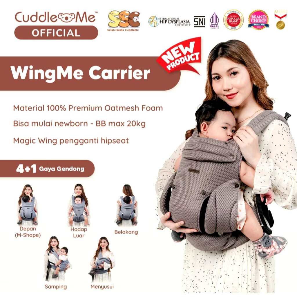 CUDDLEME WingMe Carrier Gendongan Bayi Depan Samping Adjustable