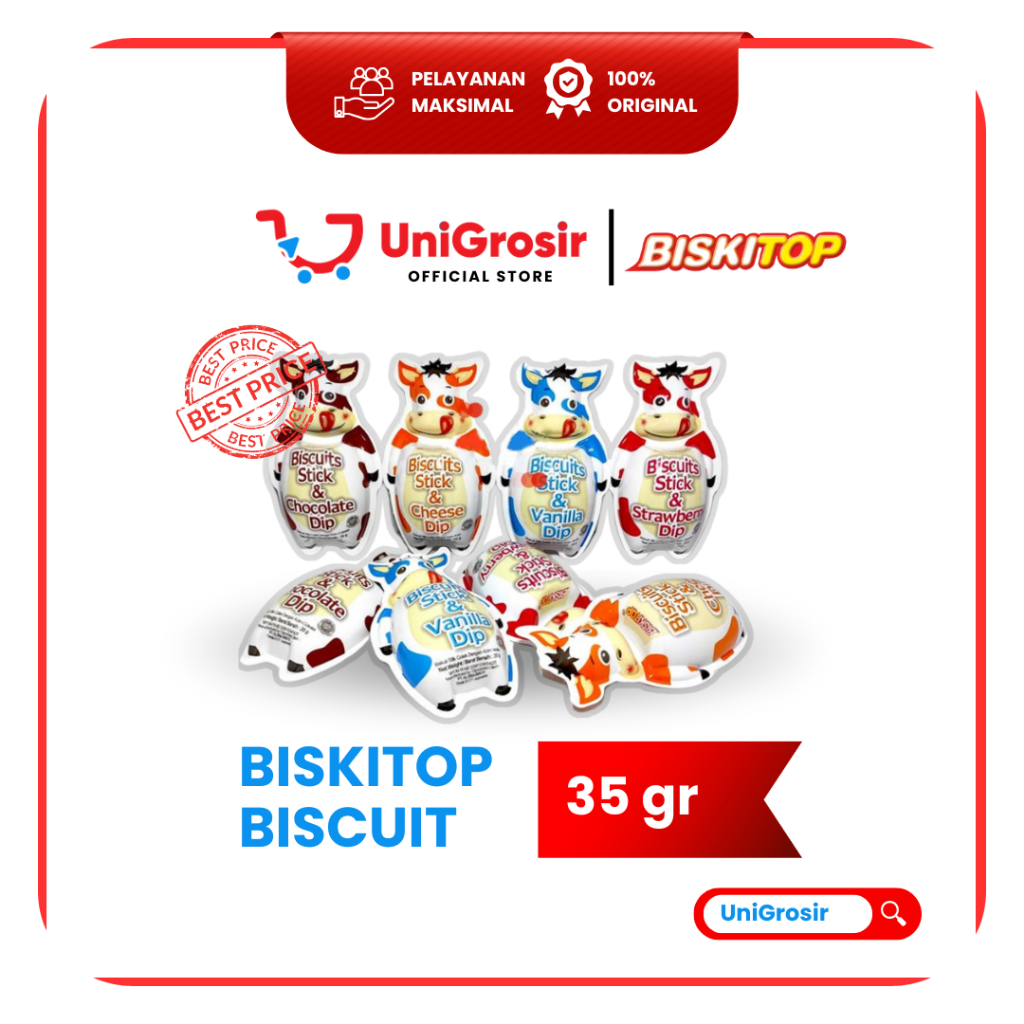 [UniGrosir] BISKITOP BISCUIT SAPI STICK CHEESE KEJU STRAWBERRY CHOCOLATE VANILLA DIP COKLAT STIK COO