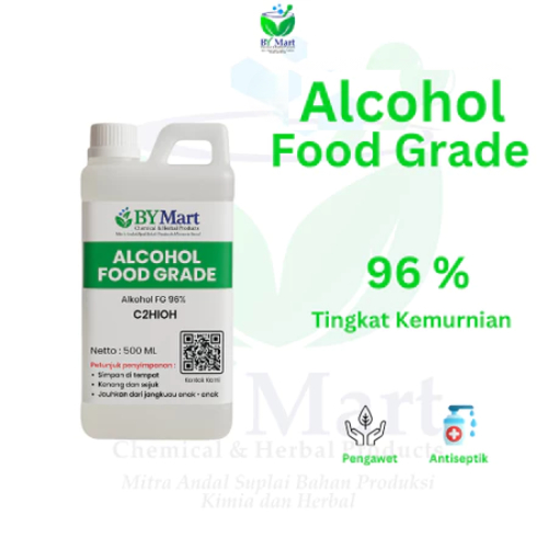 BY KIMIA & HERBAL - Alkohol FG 96% 1liter / Alcohol Food Grade / Alkohol Absolute 96%