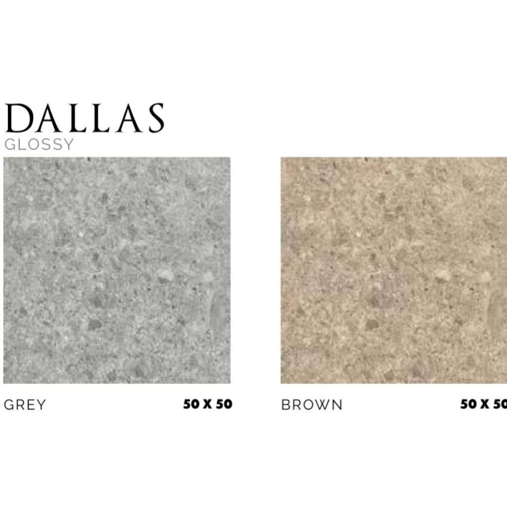 Keramik Merk Platinum Dallas Grey/Brown ukuran 50x50 cm tekstur Glossy