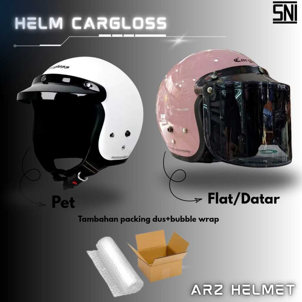 Helm Carglos Retro sni pria wanita helm Dewasa Retro PET KACA Keren bisa COD