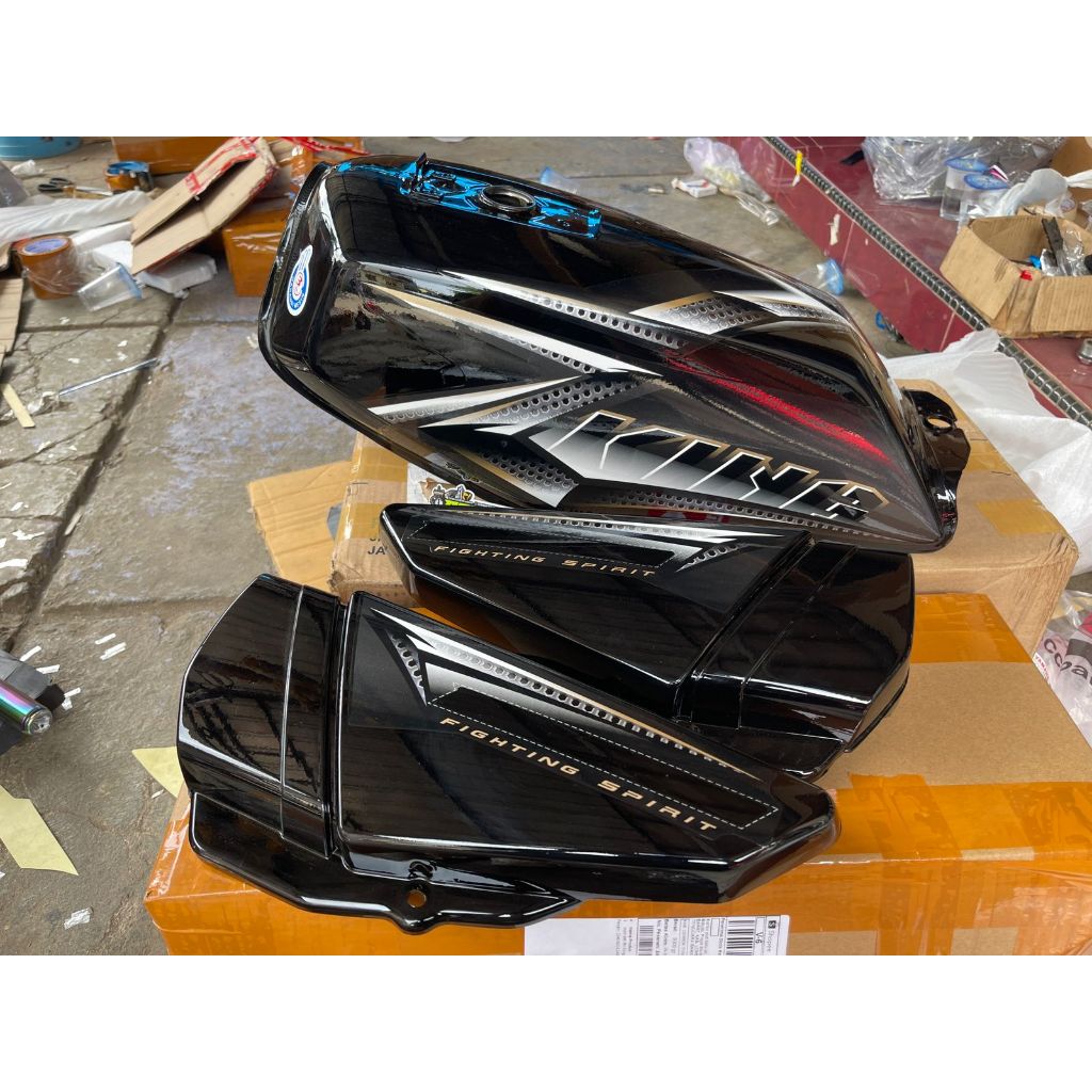 BODY SET RX KING 2008 SET BOX AKI ORIGINAL HITAM PEREDAM