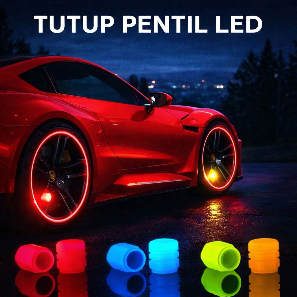 [1 Pcs] TUTUP PENTIL LED ban motor mobil ukuran Universal Tutup Pentil dark variasi Warna Merah Biru