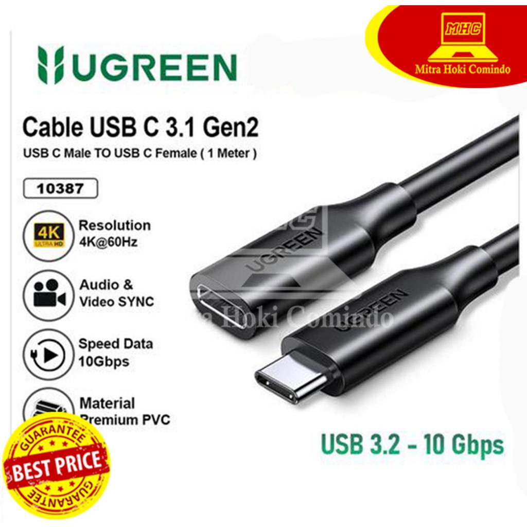 Kabel USB C Extension To Type C UGREEN Male / Female GEN2 5A 1M PN 10387