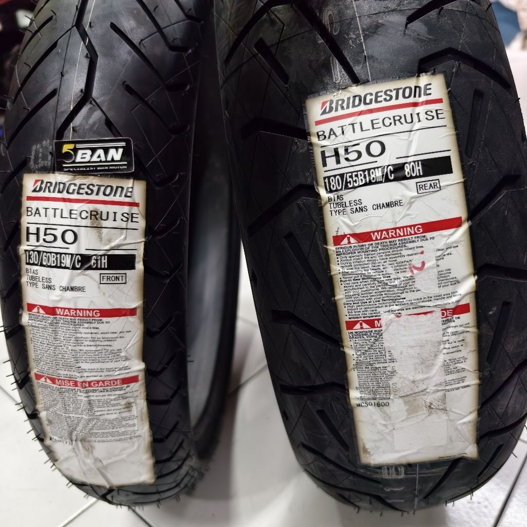Bridgesrone Battle Cruise 130/60.19 + 180/55.18. Ban Harley Roadglide depan belakang