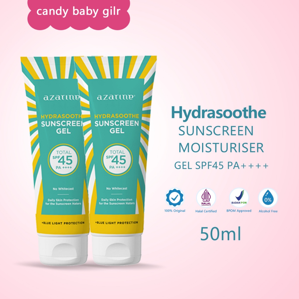 (2PCS) Azarine Hydrasoothe Sunscreen Gel SPF45 PA++++ - Kulit Berminyak Berjerawat
