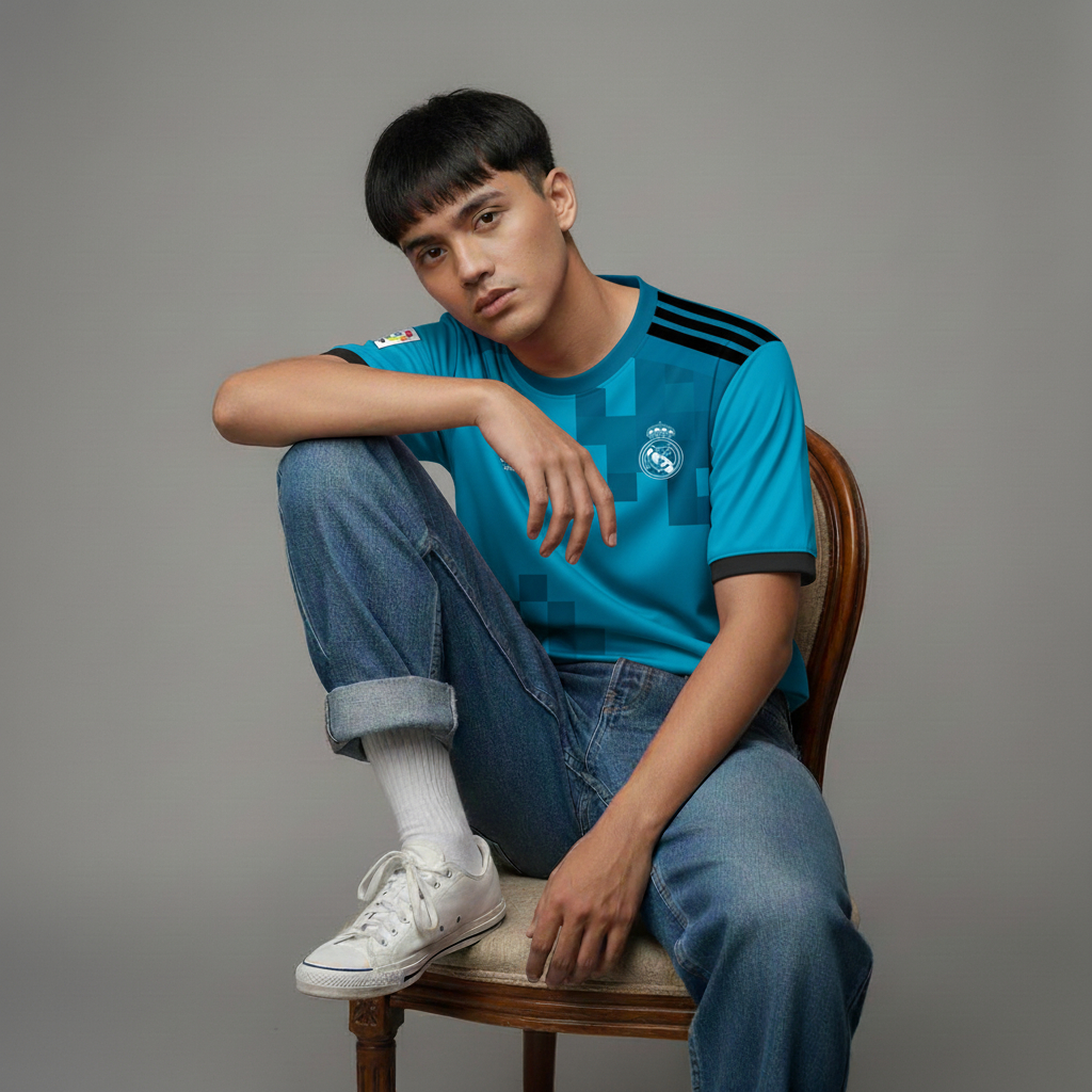 ATHLETIC SPORTWEAR - Jersey Vintage Bola Fantasy Real Madrid Third 2017-18 Fullprinting Casual - Ata