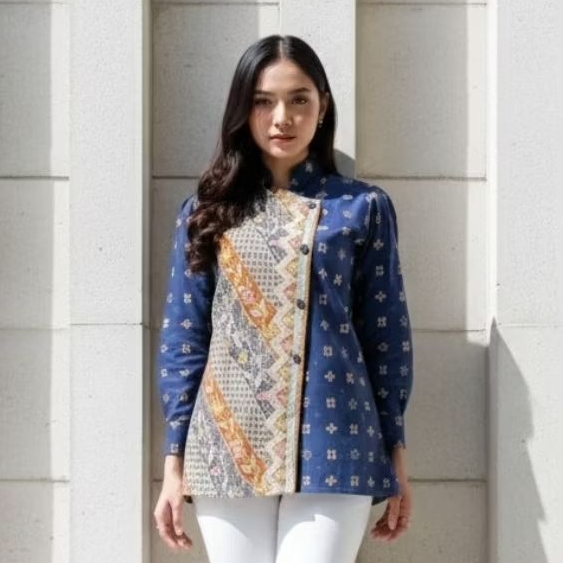 Batik Solo Trendy - Blouse Natasha Batik Dengan Bahan Katun Premium Dan Sudah Lapis Furing