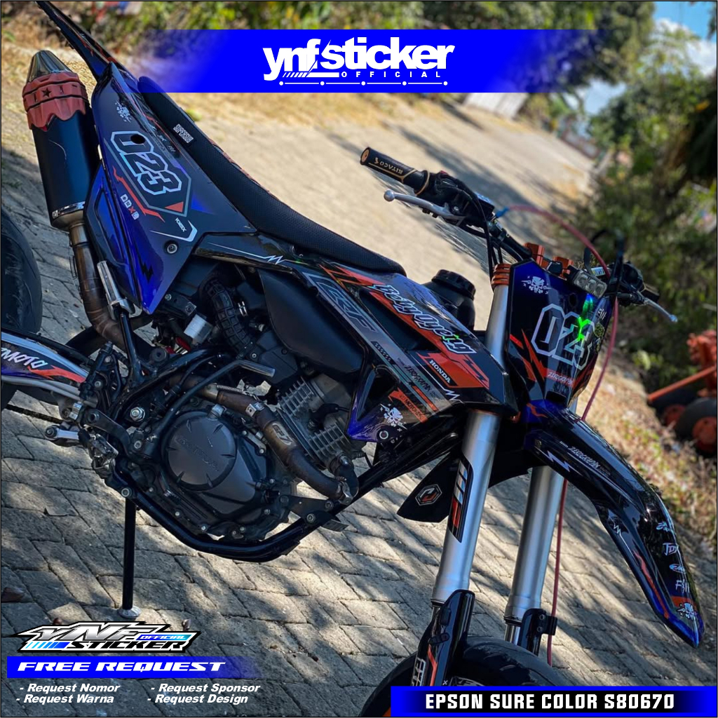 STICKER HOLOGRAM DECAL CRF 450 STIKER CRF 150L FUL BODY BAHAN CHROME FULL SILVER HOLOGRAM WARNA DESA