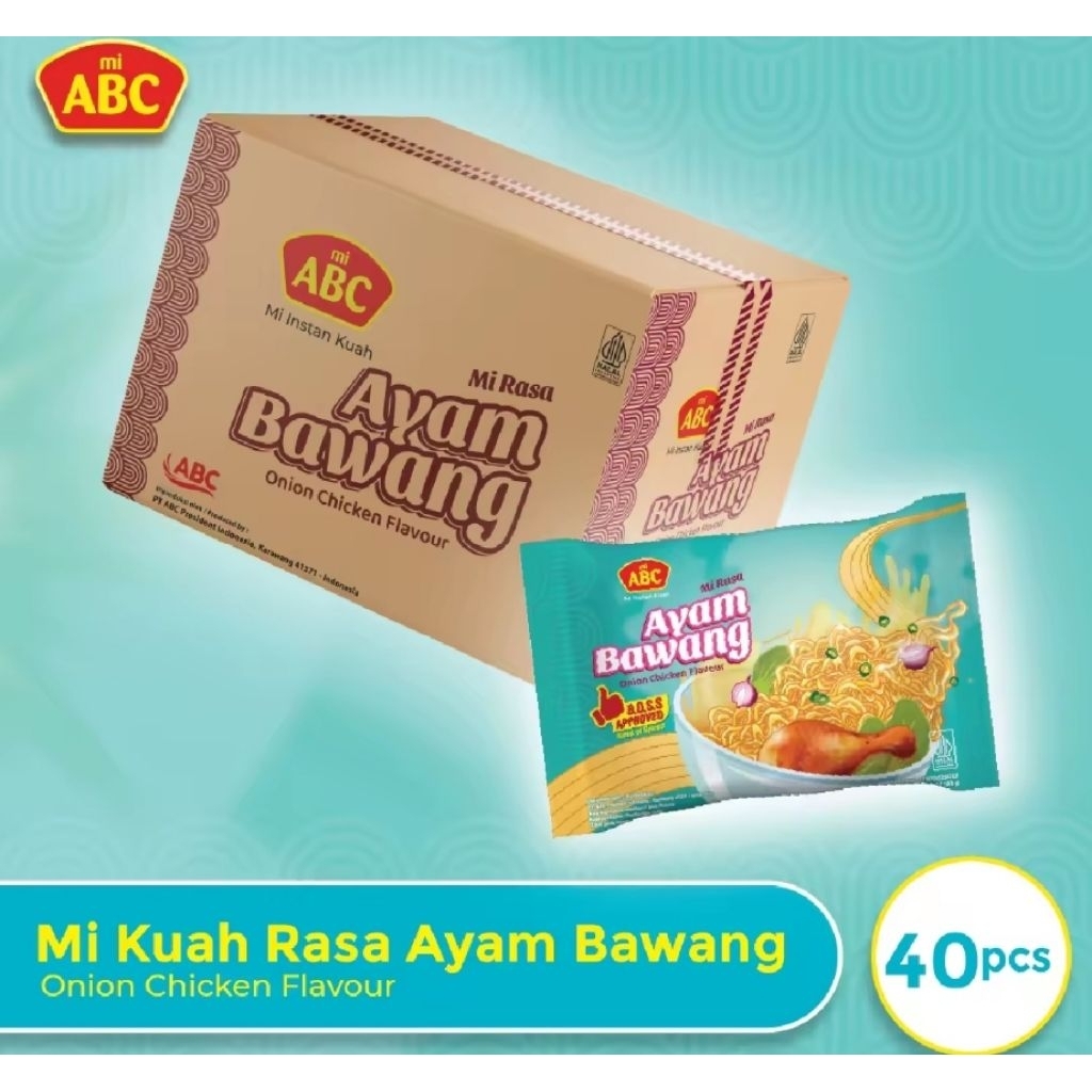1 dus (40 bungkus) Mie ABC kuah rasa ayam bawang