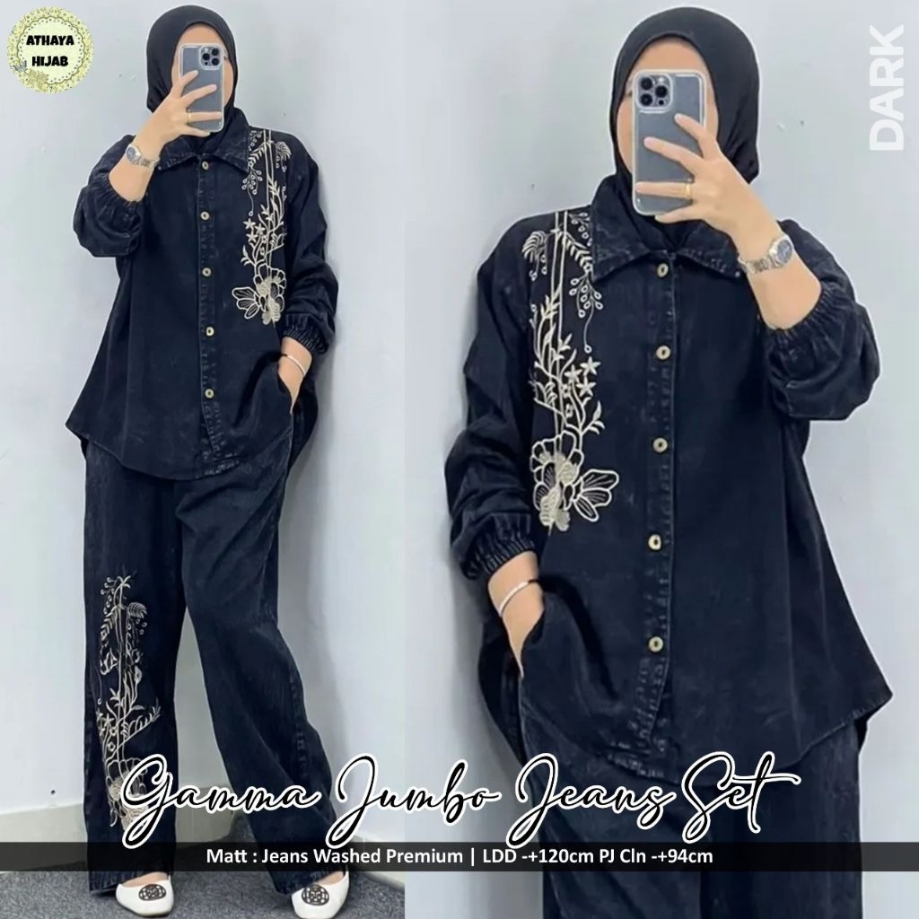 Gamma Jumbo Jeans Set Celana by Athaya Realpict