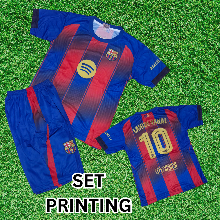 jersey baju bola anak barcelona home/jersey barcelona away/setelan barcelona/jersey lewandoski/baju 
