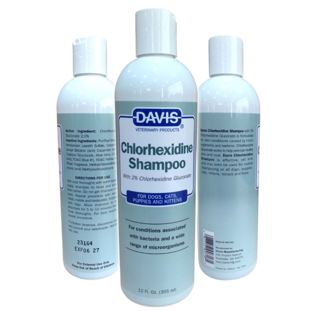 Davis shampo Chlorhexidine 355ml - 2% Chlorhexidine Gluconate untuk Anjing Kucing