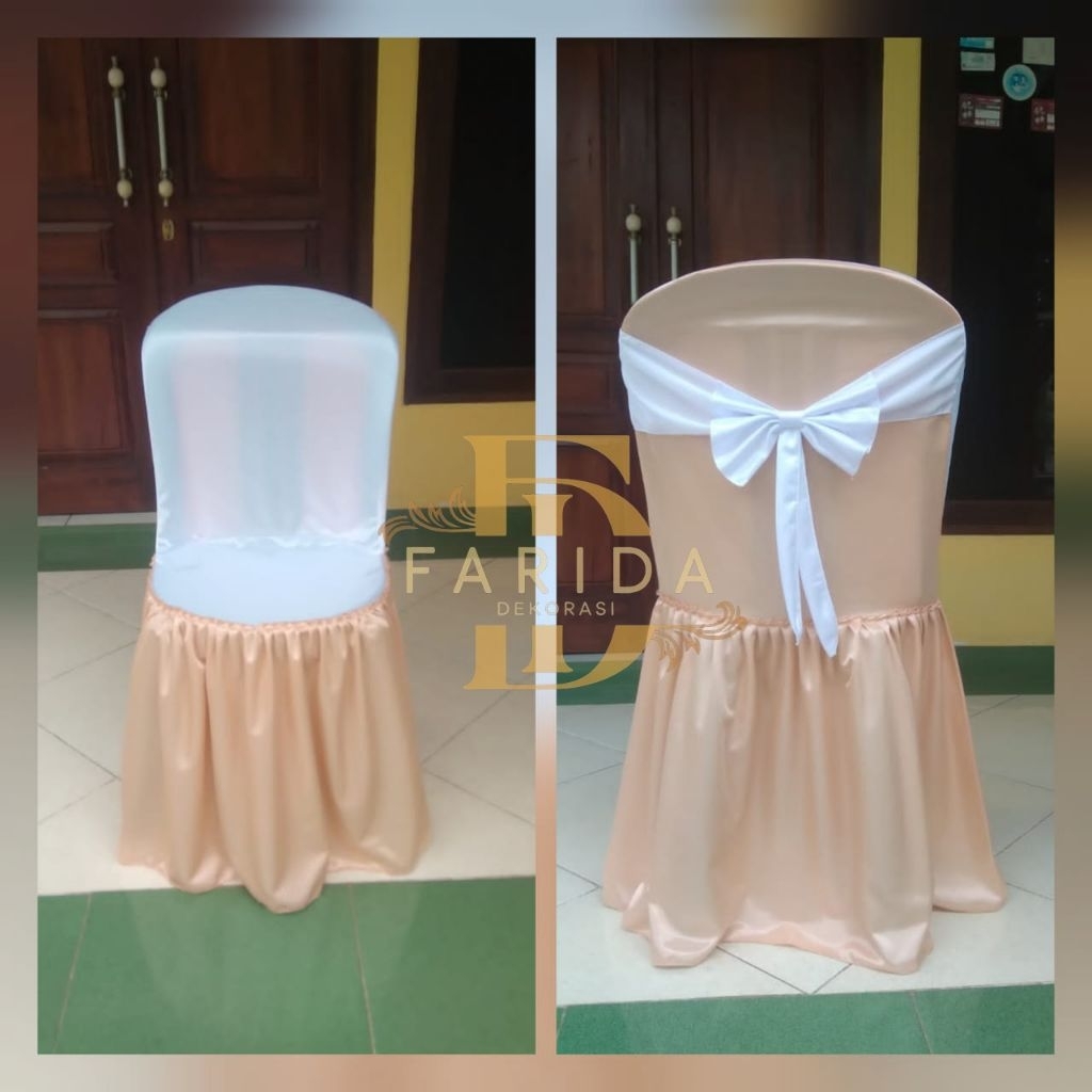 Sarung Kursi Napolly 101 Warna Putih + Coklat Susu