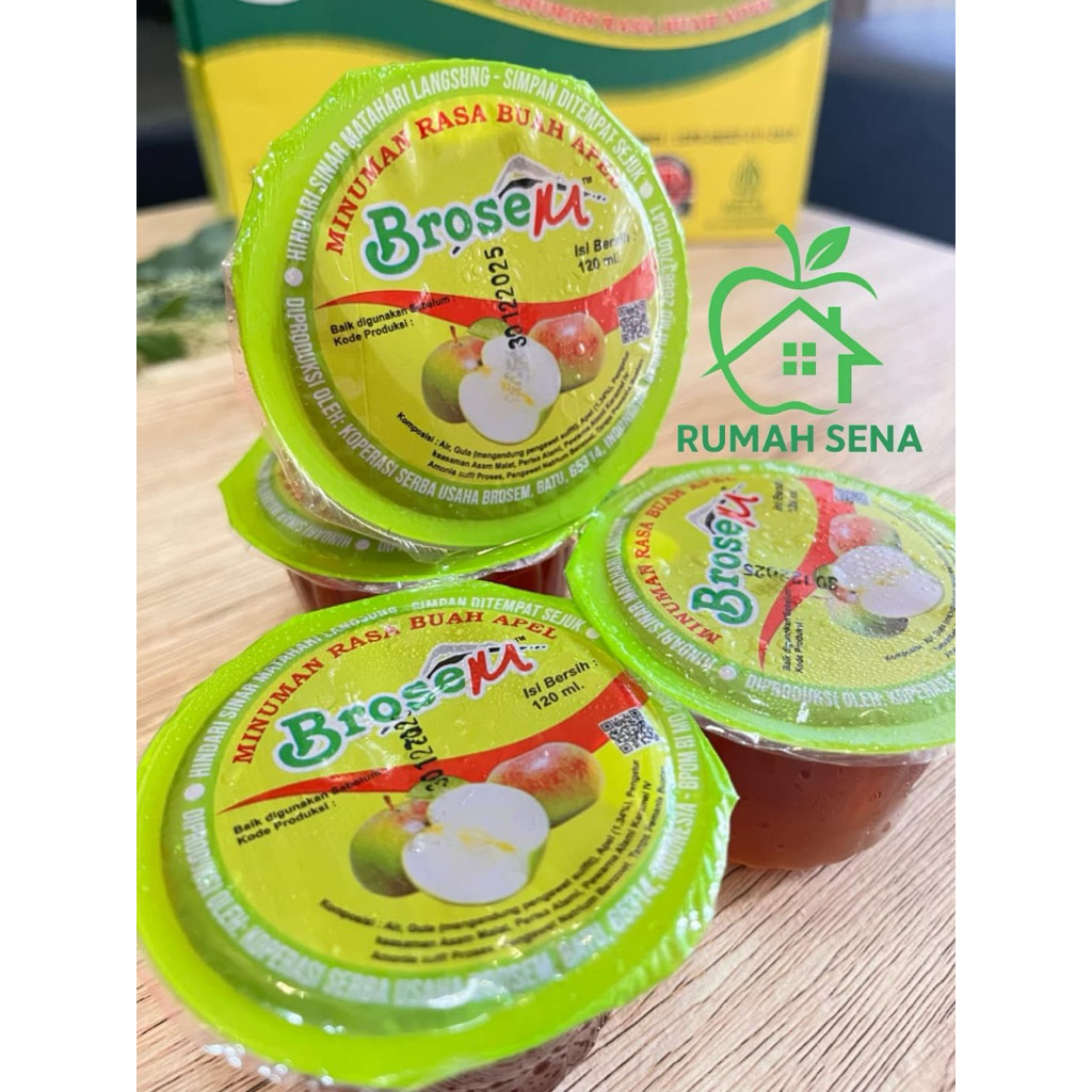 Minuman Sari Apel Brosem Asli kota Batu malang 32 Cup, Tanpa Pemanis Buatan, Segar,Alami geratis pec