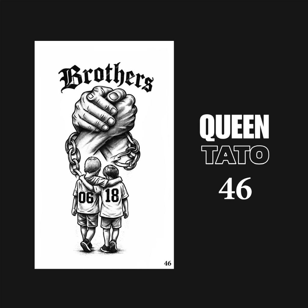 QueenTato - Stiker tato temporer semi permanen Motif Gambar 46