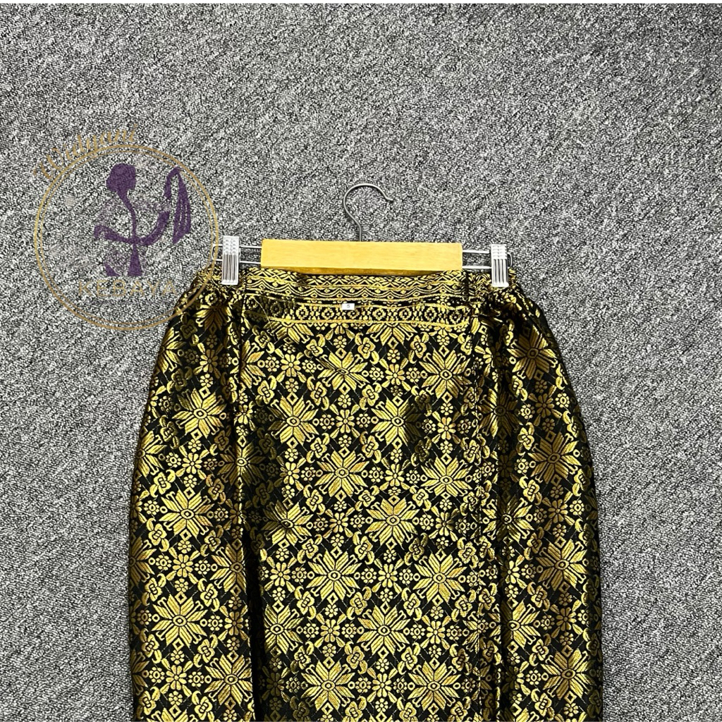 WIDYANI KEBAYA-ROK SONGKET SPAN INSTAN WARNA HITAM GOLD/  SONGKET BAWAHAN KEBAYA / ROK SPAN MOTIF SO