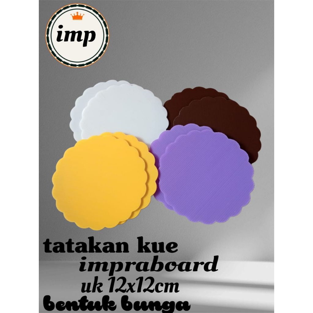 tatak kue impraboard Bunga 12x12 cm cake tray..