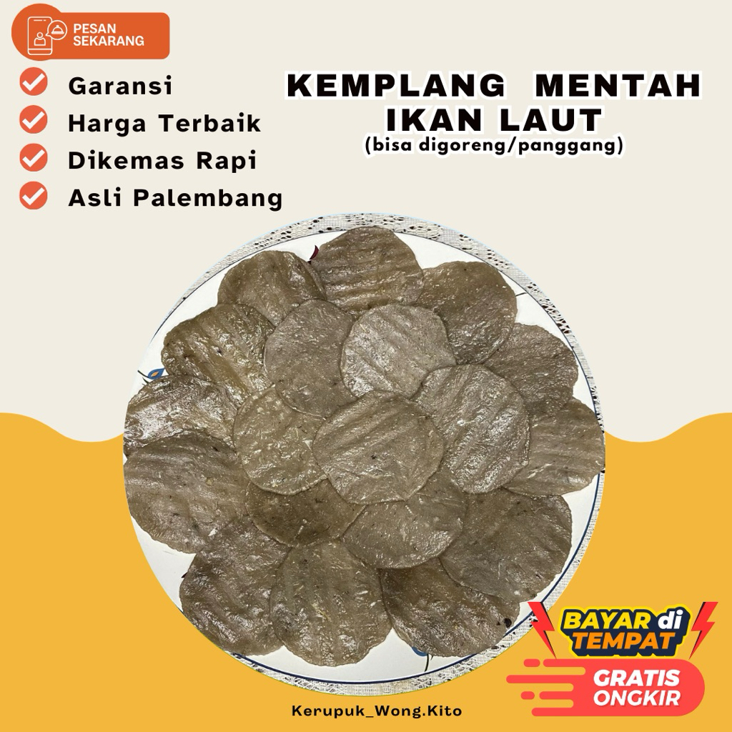 Kerupuk Kemplang Mentah Ikan Laut Asli Palembang