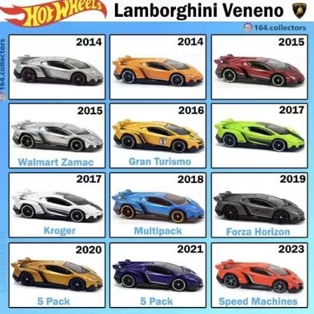 Hot wheels all lamborghini veneno blue, biru
