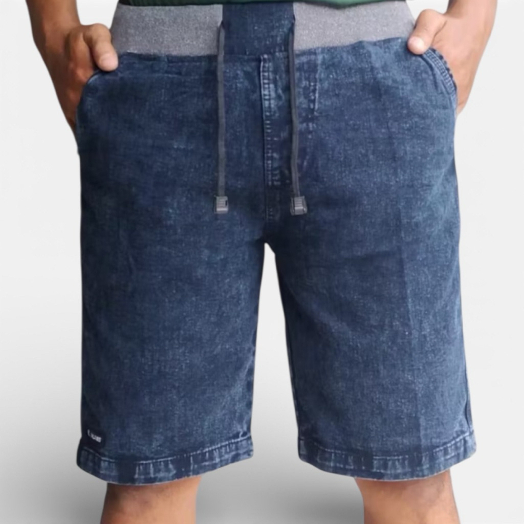 PAZLANSAE - Jeans Rip Pendek Pria / Jeans Rip Pinggang Karet | ICHIRO