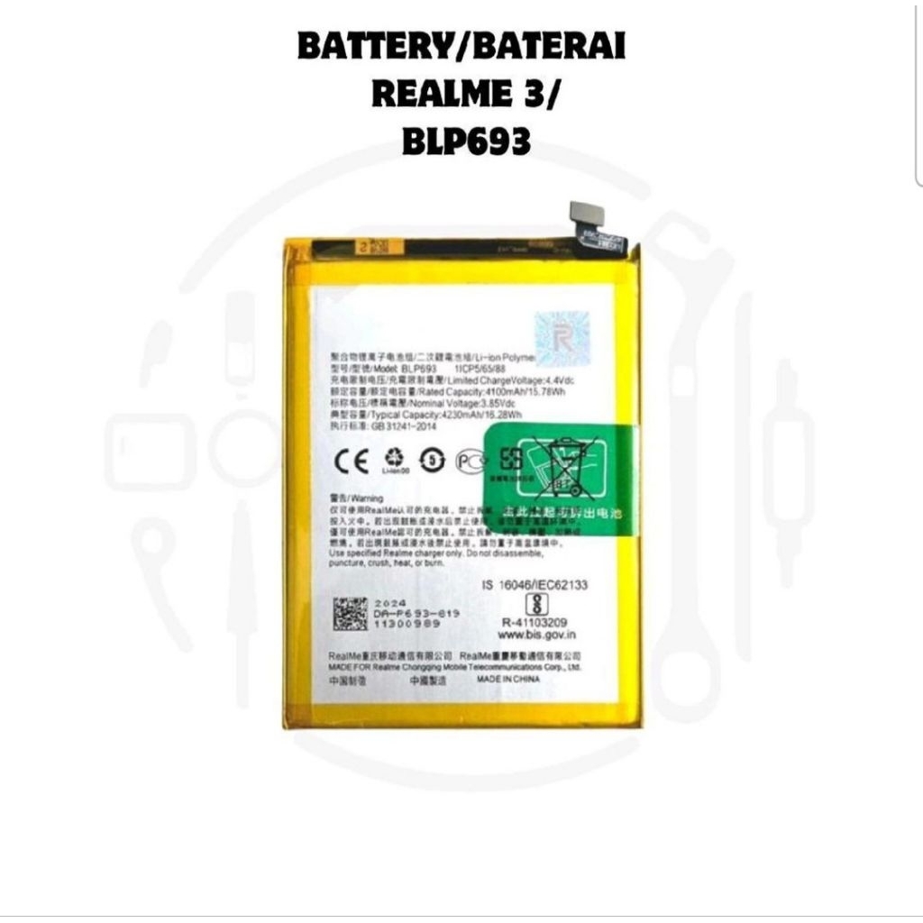 Batre Baterai Batrai Ori Realme 3 / Realme 3 pro BLP693