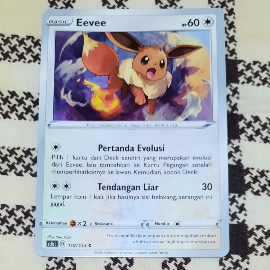 Kartu Pokemon Eevee Sc1b bahasa indo tcg