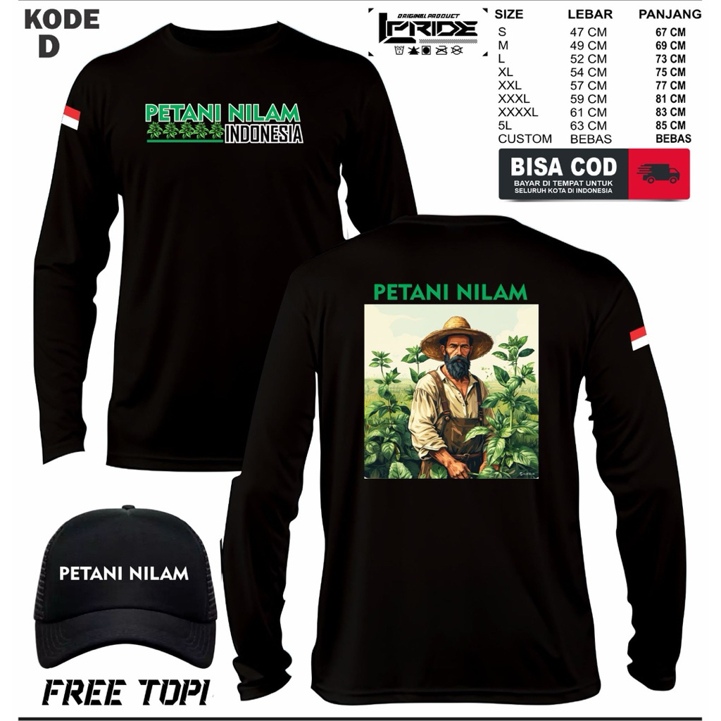 kaos petani gratis topi T-shirt kaos petani gratis topi