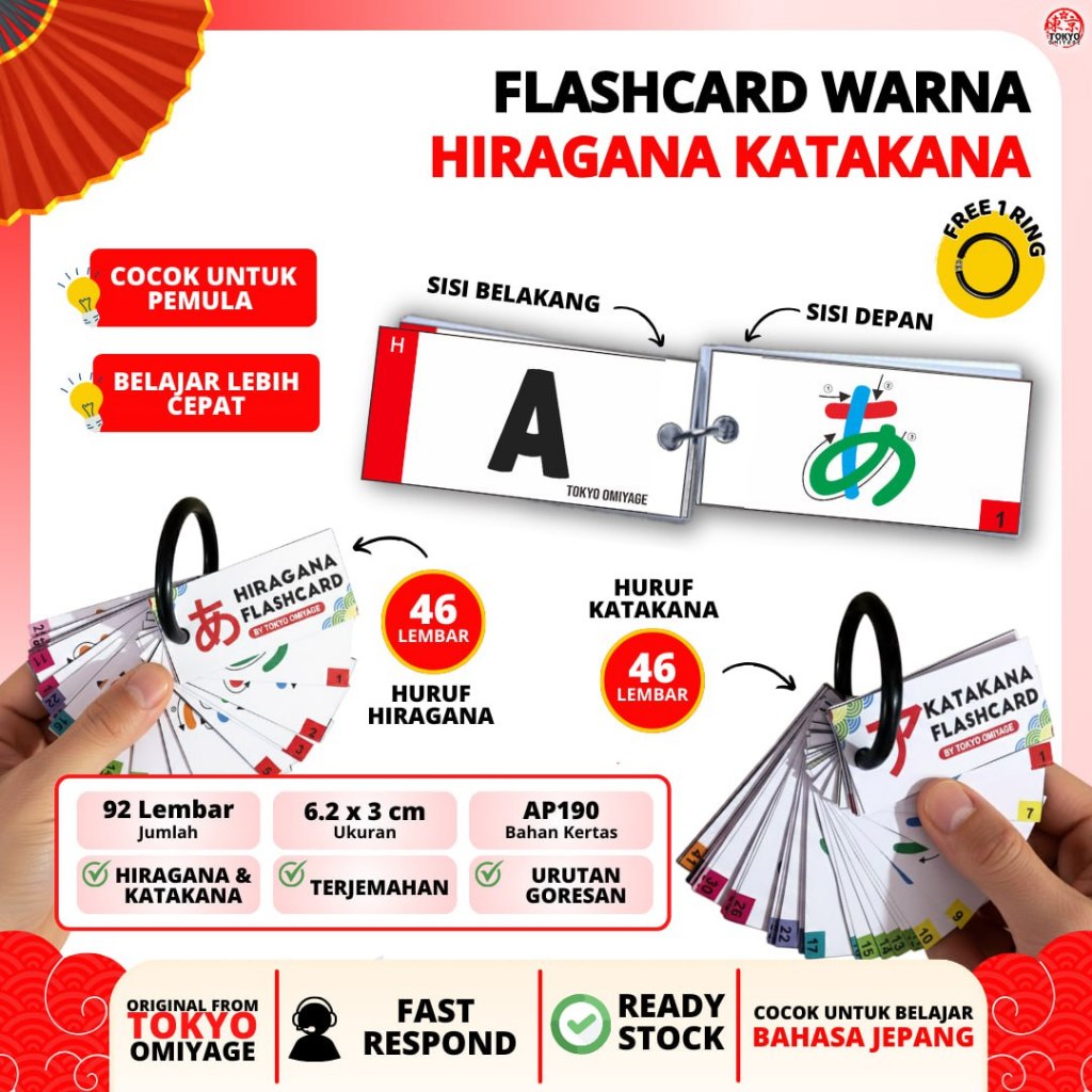 FLASHCARD HIRAGANA KATAKANA / FLASHCARD HAFALAN PEMULA / HIRAGANA KATAKANA