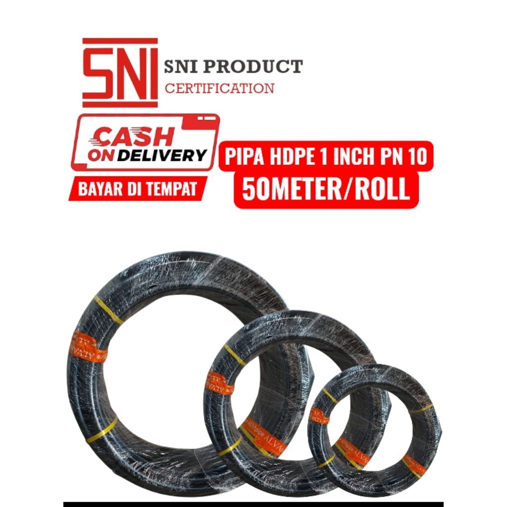 Pipa Hdpe 1 inch Pn 10 50m/roll