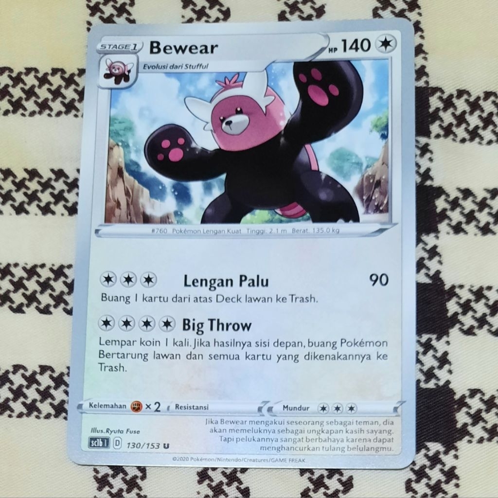 Kartu Pokemon Bewear Sc1b bahasa indo tcg