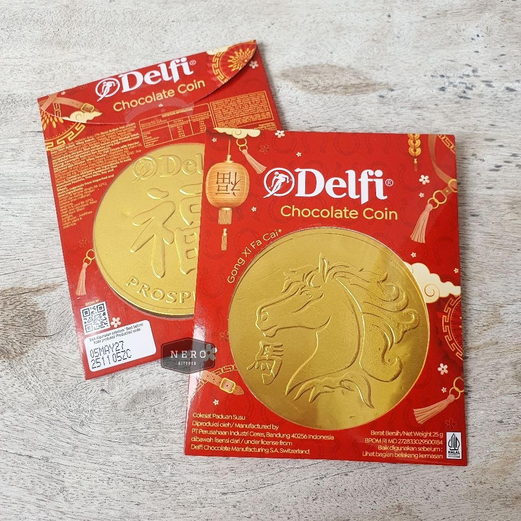 Big Coin Delfi 25gr / Coklat Koin Delfi - Milk Chocolate Gold Coin 25gr / Coklat Imlek Chinese New Y