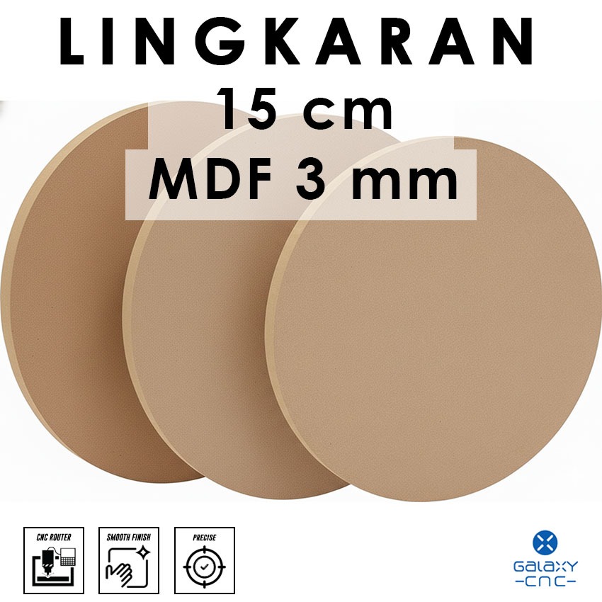 Lingkaran 15 cm - MDF 3 mm - MDF board / papan MDF kayu