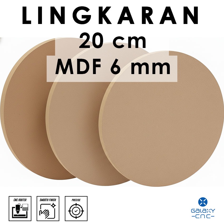 Lingkaran 20 cm - MDF 6 mm - MDF board / papan MDF kayu