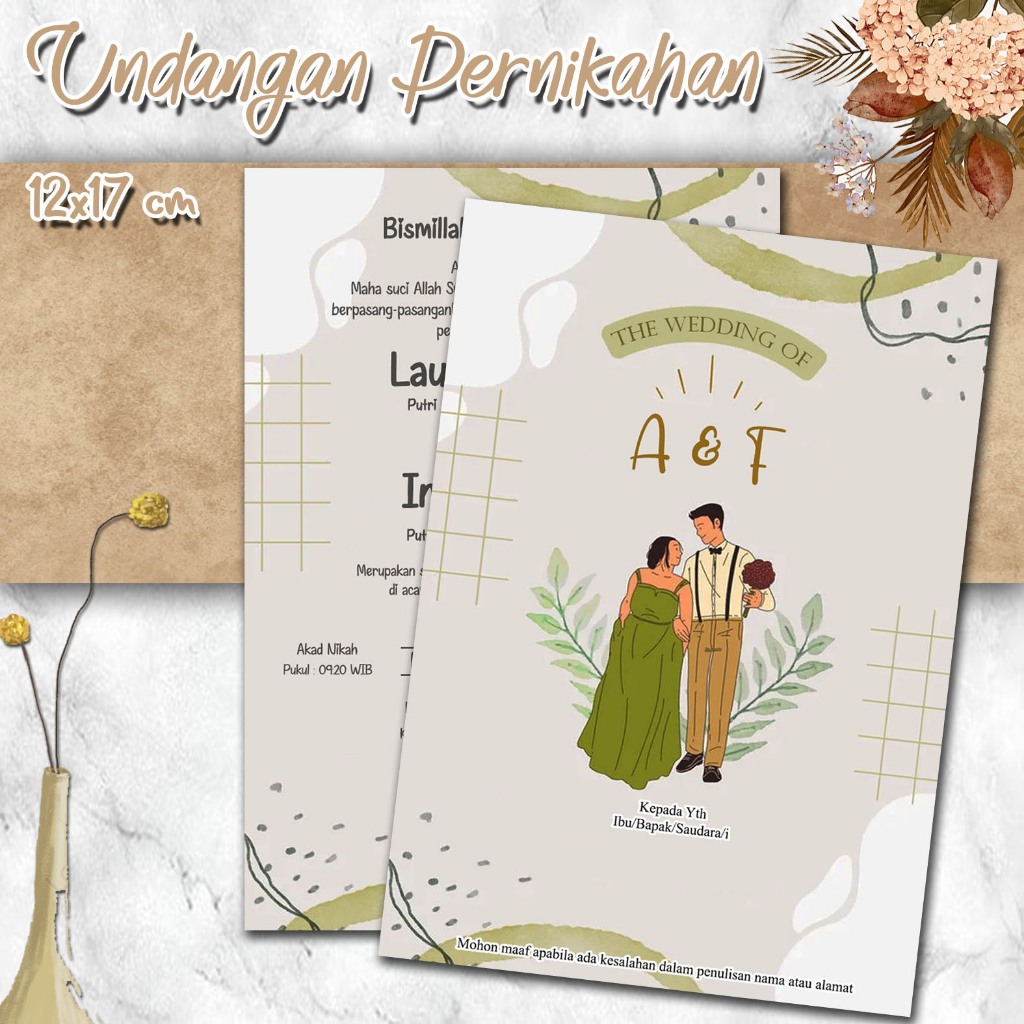 Undangan Pernikahan Simple Unik Custom