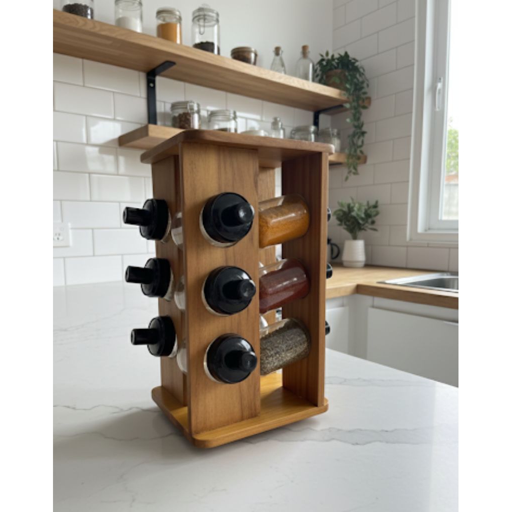 Organizer meja dapur - rak bumbu putar - dapur aesthetic