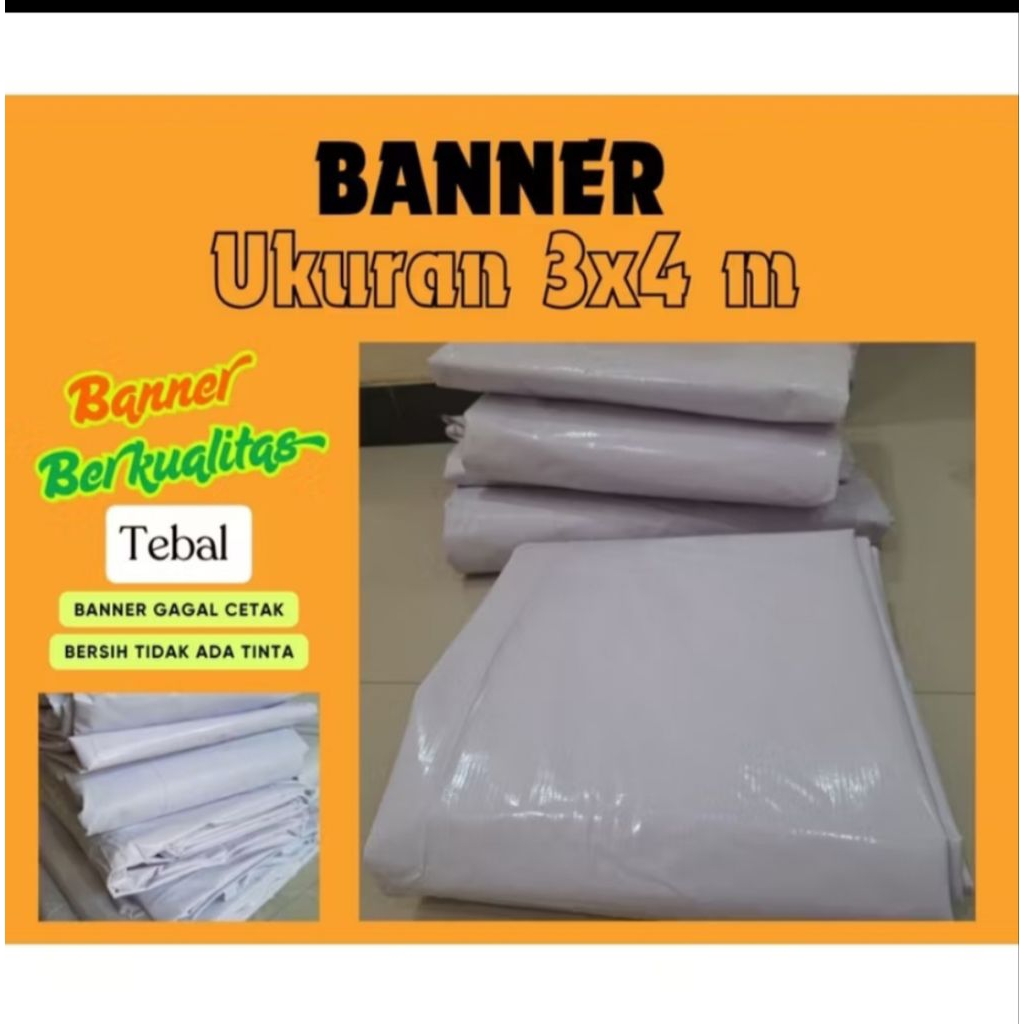 BANNER PUTIH POLOS 3x4