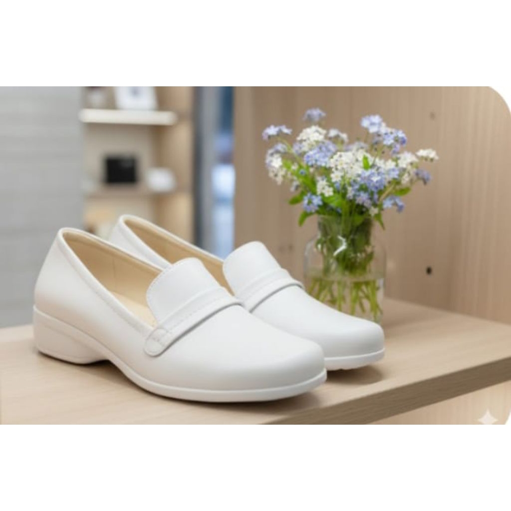 Sepatu Pantofel Wanita Putih Sepatu Akper Putih