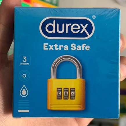 Kondom Durex Extra Safe Isi 3 - Tebal, Elastis, Nyaman
