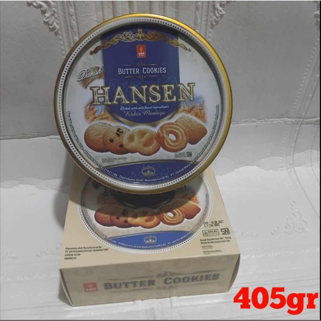 UBM butter cookies danish hansen kemasan kaleng 405gr