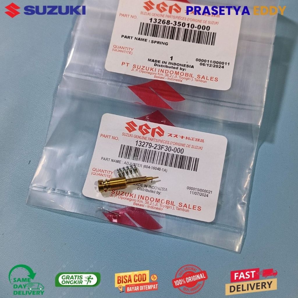SEPASANG PER DAN BAUT SETELAN ANGIN KARBURATOR SUZUKI SKYWAVE 125 ORIGINAL SGP