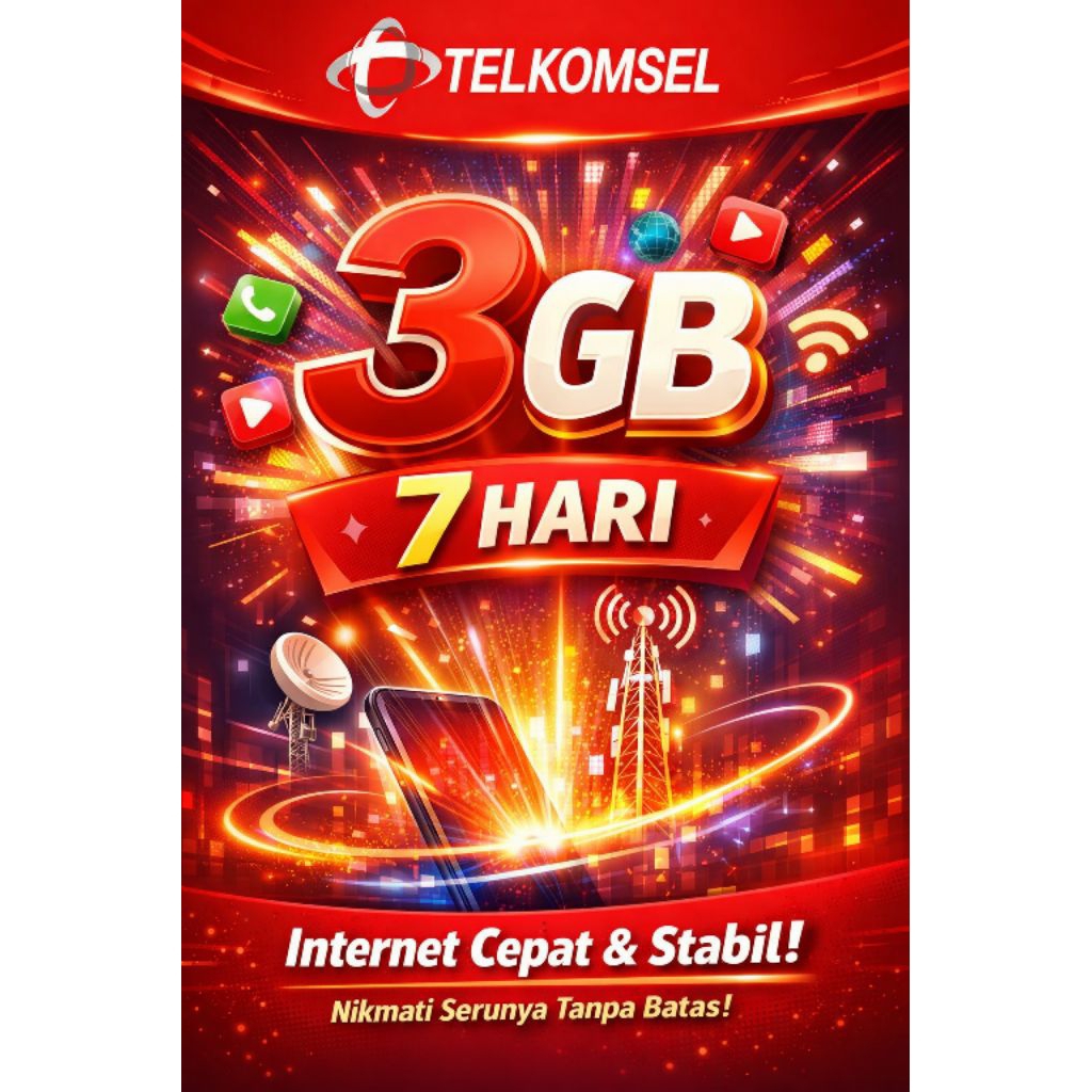 paket internet Telkomsel 3 GB 7 hari