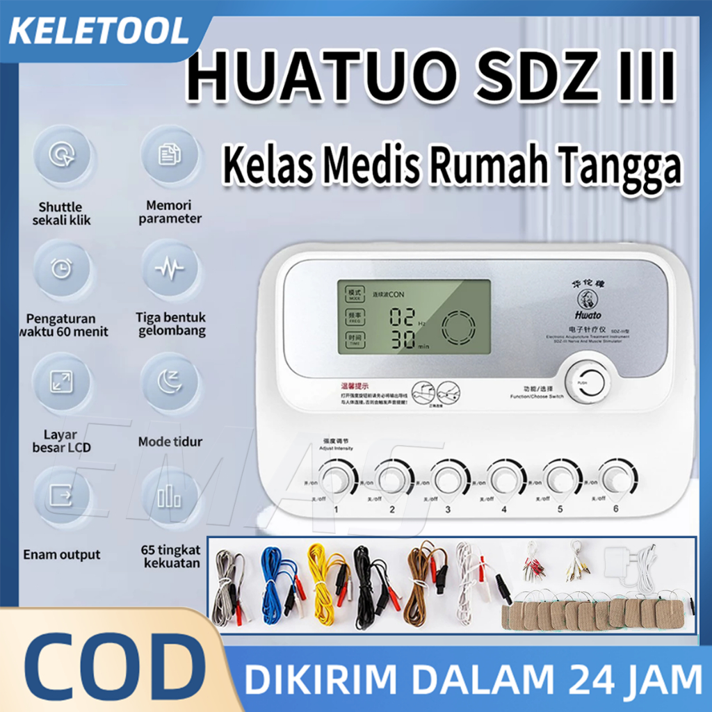 COD 6IN1 Stimulator Terapi Akupuntur  Hwato SDZ-III TENS Fisioterapi  Stimulator Akupuntur 6 Saluran