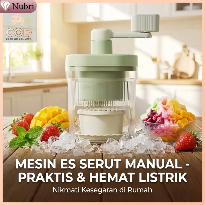 Nubri COD Mesin Es Serut Manual | Alat Serut Es Batu | Ice Crusher Portable | Serutan Es Campur - Pi