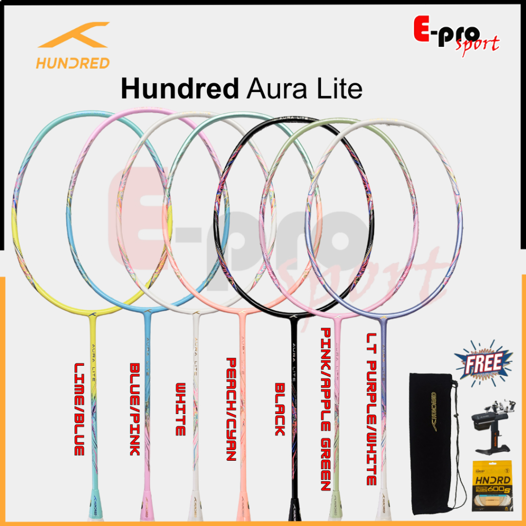 Raket Badminton Hundred Aura Lite Raket Bulutangkis HNDRD Power Ringan Original
