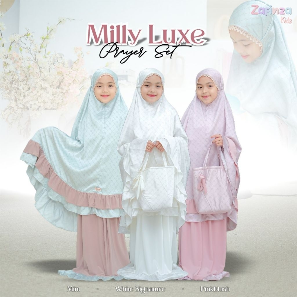 [ MUKENA MILLY LUXE ] By ZAFINZA Mukena terbaru untuk anak bahan adem koleksi mukena cantik buat leb