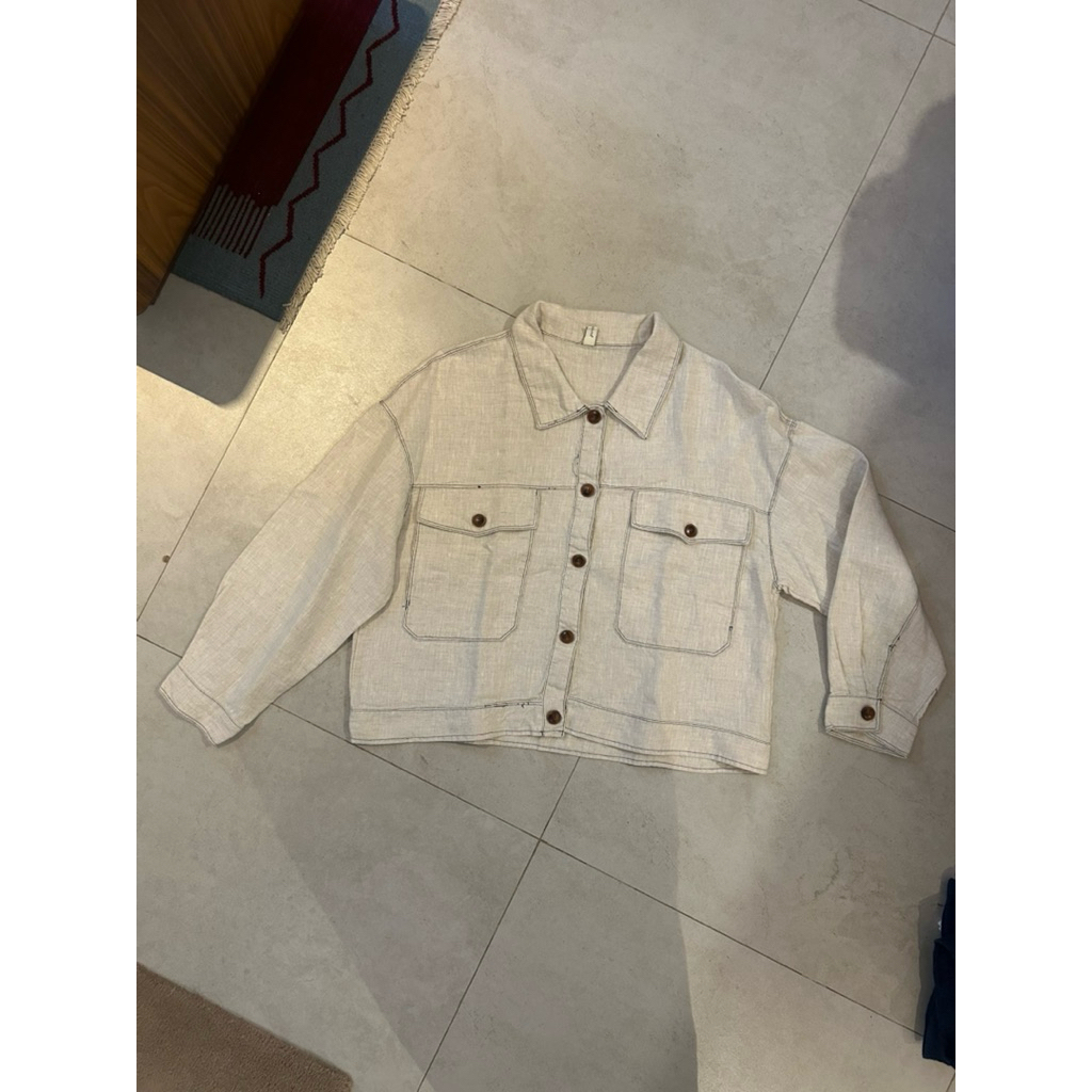 korean style linen outer - preloved