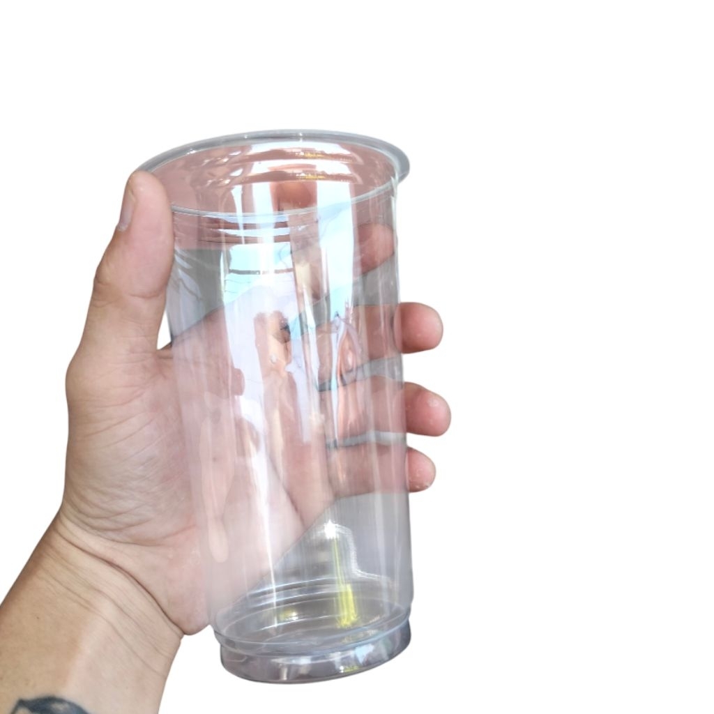 25pcs cup gelas datar 22oz merk fu asli