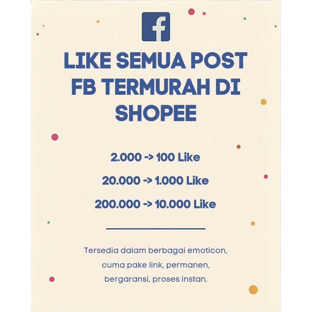 LIKE SEMUA JENIS POST FB, permanen bergaransi